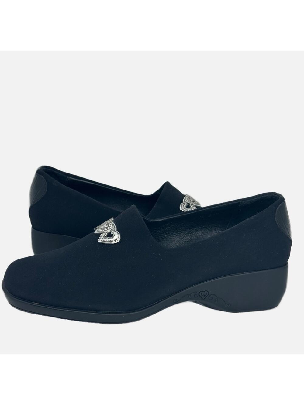 Brighton Brandy Slip on Raised Heel Shoe - BLACK